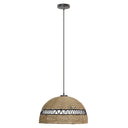 19.5" W 1-Light Arie Metal and Jute Pendant