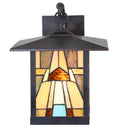 River of Goods Natural Stained Glass and Oil Rubbed Bronze 1-Light Outdoor Lantern Wall Sconce