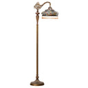 59" H Parisian Tiffany Stained Glass Umbrella Shade Floor Lamp