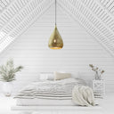 13" W Priscilla Antique Gold Punched Metal Pendant Lamp