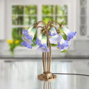 21.5"H Hand Painted Glass 10 Lily Downlight Accent Lamp on a blurred indoor background