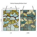 17.5"H Ginkgo Leaf Stained Glass Window Panel