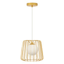 9.875"W Lucai Caged Globe Shade Pendant Light