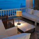 25.25"H Outdoor and Indoor Basket Weave Table Lamp