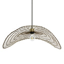 15.75" W Jessica Industrial Brass Woven Disk Shade Pendant