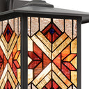 River of Goods Red Stained Glass and Oil Rubbed Bronze 1-Light Outdoor Lantern Wall Sconce