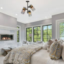 21"H Geo Ceiling Light with Black Metal Shades