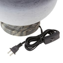 12.25" H Morgan Black/Grey/White Ombre Globe-Like Shade Accent Lamp with a Black Marble Pedestal Base