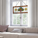 30"L Fleur De Lis Stained Glass Pub Window Panel