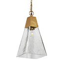 8" 1-Light Clear and Gold Cone Shaded Pendant