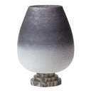 12.25" H Morgan Black/Grey/White Ombre Globe-Like Shade Accent Lamp with a Black Marble Pedestal Base