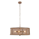 8"H Dixsie Woodgrain Finish Metal Caged Farmhouse 4-Light Chandelier