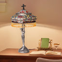 24" H Parisian Antique Silver Bell Shade Novelty Table Lamp