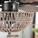 52"W Woven Rope 5-Blade LED Ceiling Fan