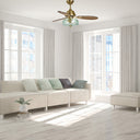 42" W Cecile LED Indoor Hand-Blown Seafoam Green Glass Shade with Dot Texture Ceiling Fan with Remote Control