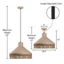 18.5'' W 1-Light Jessica Metal and Cane Transitional Pendant