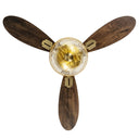 42" W Cecily LED Indoor Amber Swirl Hand-Cut Glass Gold Ceiling Fan with Remote Control