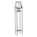 Leticia River of Goods Black Metal and Silver Glass Bowl 61-Inch Floor Lamp