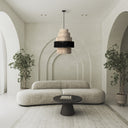 Zeke 22"W Tiered Natural and Black Jute Pendant Light