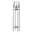 Leticia River of Goods Black Metal and Champagne Gold Glass Bowl 61-Inch Floor Lamp