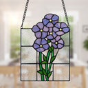 10"H Forget Me Not Flowers Stained Glass Window Panel