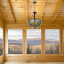 19.25" W Nancy Traditional Multicolored Stained Glass Bowl Shade Pendant Light