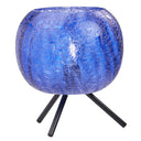 11.5" H Libby Black Tripod Table Lamp with a Blue Globe Shade