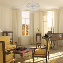 14.25"H Clear and Chrome Tiered Crystal Glass Plug-in and Hardwire Hanging Chandelier