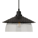 Leslie 11.8" Black Satin Painted Cone-Shaped Pendant Lamp