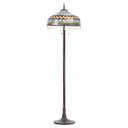 64" H Veronica Blue Stained Glass Dome Shade Candlestick Floor Lamp