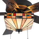 52" W Kyle Indoor Tiffany Stained Glass Ceiling Fan with Remote Control