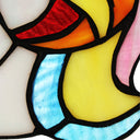 8"H Ariel the White Unicorn Stained Glass Window Panel