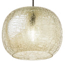 9.75" W Linda Glam Style Black and Subtle Green Luster Hand Blown Glass Shade Hanging Pendant Light