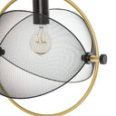 14.625"L Industrial Metal Pendant Light with Gold Accent