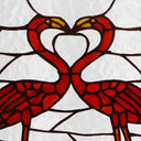 12.5" H Flamingos Stained Glass Window Panel