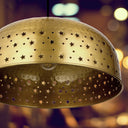 Sibyl 17.75"W Star-Shaped Cutout Gold Pendant Light
