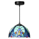 10.25" W Halston Traditional Blue Dome Shade Pendant Light