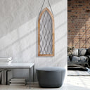 48" H Cathedral-style Diamond Shaped Beveled Glass Window Panel