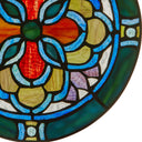 12"H Round Geometric Stained Glass Window Panel