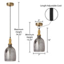 7" Coralie Textured Silver Glass Bell-Shaped Pendant Lam