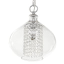 11.75"H Glass + Faceted Crystal Glass Jewels Plug-in and Hardwire Hanging Pendant