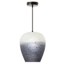 10.75" W Lillian Glam White/Black/Grey Ombre Dome Shade Pendant