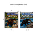 14" H Bear Stained Glass Window Panel