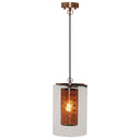 17"H Park Ave Cylinder 1-Light Glass Pendant