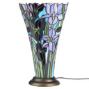 13.5" H Tiffany-Style Floral Vase Stained Glass Hurricane Table Lamp