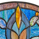 11"H Victorian Corista Half-Moon Stained Glass Window Panel