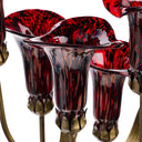 20"H Hand Blown Glass 5 Calla Lily Uplight Accent Lamp. Close up of shades unlit