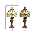 12"H Stained Glass Sunflower Blossoms Accent Table Lamp